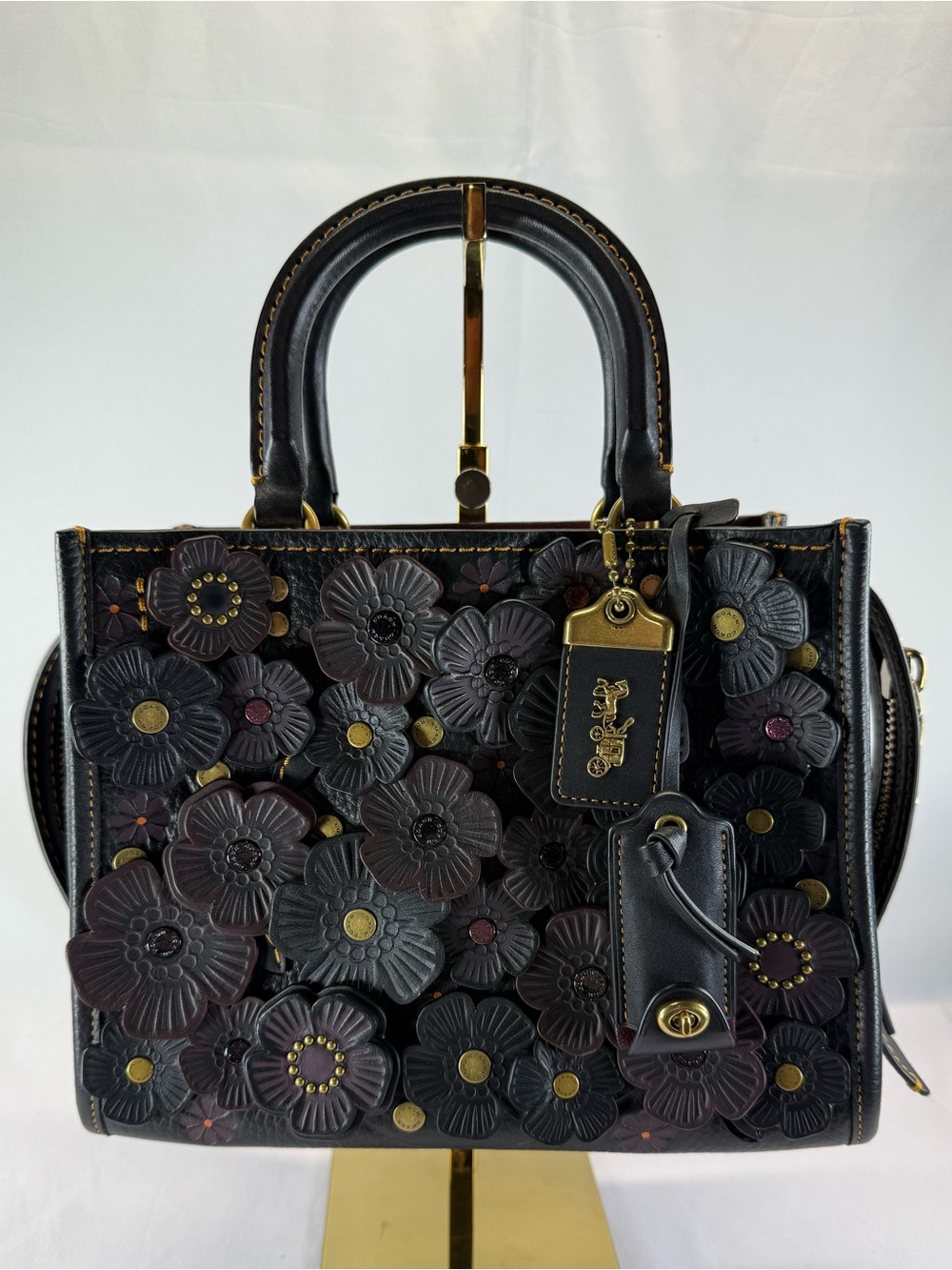 Coach 1941 Rogue Shoulder Bag 25 with Tea Rose Appliqué - Picture 1 of 15